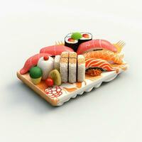 ai génératif haute qualité 3d style conception de Sushi photo