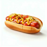 ai génératif haute qualité de 3d Hot-dog conception dans blanc Contexte photo