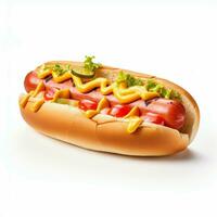 ai génératif haute qualité de 3d Hot-dog conception dans blanc Contexte photo