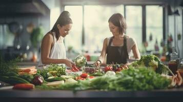 femme cuisiniers sur le cuisine photo