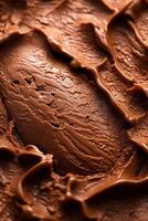 macro super détaillé texture de foncé Chocolat la glace crème Contexte. sucré nourriture concept. ai généré photo