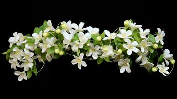 guirlande de jasmin, fleurs magnifiquement fabriqué, populaire dans Sud Inde comme un ornement pour les filles et femmes. photo