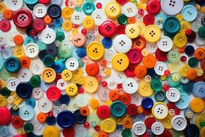collection de différent multi coloré boutons. photo