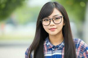 branché étudiant femme portant lunettes des lunettes photo