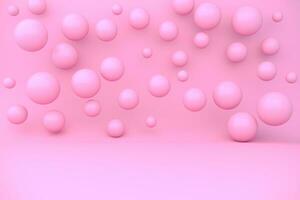 3d le rendu rose des balles abstrait Contexte. photo