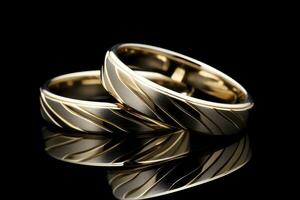 magnifique mariage d'or anneaux photo