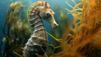 hippocampe nager gracieusement dans ses Naturel habitat photo