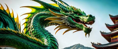 vert dragon, symbole de 2024 selon à le chinois horoscope photo