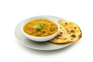 Indien dal Naan repas. produire ai photo