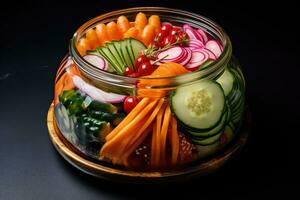 mariné des légumes dans verre pots photo