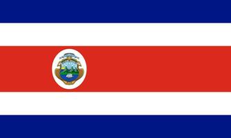 le officiel courant drapeau et manteau de bras de république de costa rica. Etat drapeau de costa rica. illustration. photo