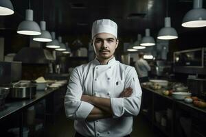 portrait Masculin chef. produire ai photo