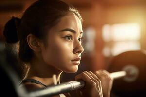 musclé en forme femme. produire ai photo