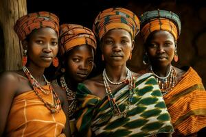 africain femmes traditionnel chiffon. produire ai photo