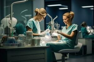 femmes dentistes travail dans un Bureau photo