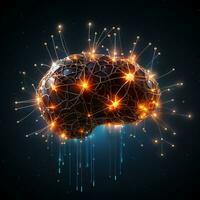 une numérique Humain cerveau modèle futuriste technologie développement, Humain conception, le artificiel intelligence, intelligent esprit, ai génératif photo