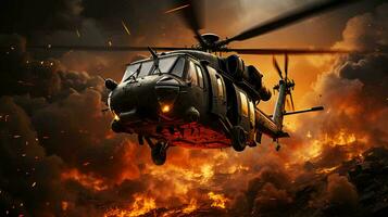 militaire combat hélicoptère pour guerre, aviation pour combat opérations photo
