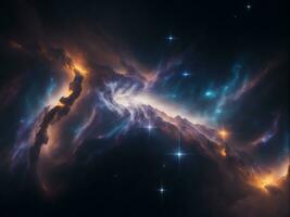 éthéré cosmique spectacle céleste stries le étoilé univers, génératif ai photo