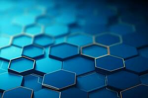 élégant médical thème, bleu Contexte avec une moderne hexagonal conception ai généré photo