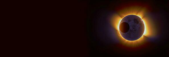 astronomique phénomène, solaire éclipse vue de komos. ai généré. photo