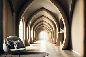 arqué passage dans intérieur architecture toile de fond géométrique forme photo