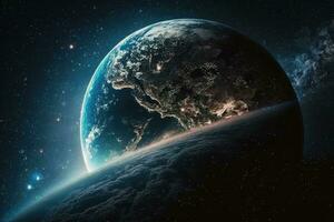 le Terre comme vu de espace avec vibrant couleurs et détails photo