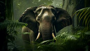 l'éléphant dans le jungle. faune scène de Afrique. la nature Contexte photo