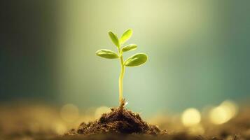 ai génératif petit croissance plante germer croissance photo