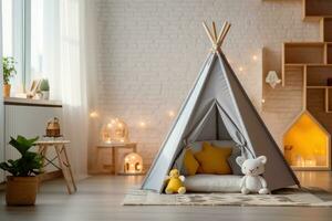 confortable jouer tente pour des gamins dans enfant chambre. photo