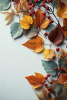 coloré l'automne feuilles arrière-plan, établi avec génératif ai photo