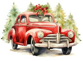 voiture de noel vintage photo