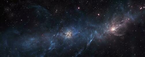 une photo de très foncé étoilé nuit espace pris de James webb espace télescope, nuit ciel, foncé noir et foncé bleu Ton, nébuleuse, ai génératif