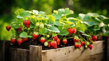 rouge des fraises agriculture récolte. génératif ai photo