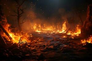 vide zone près rage feu, inoccupé espace suivant à flammes ai généré photo