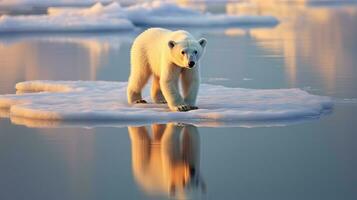 une polaire ours sur la glace banquise. génératif ai photo