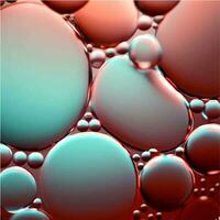 vecteur cosmétique essence, liquide bulle, molécule antioxydant de liquide bulle sur l'eau 3d Contexte. photo