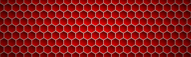 rouge géométrique polygones entête. abstrait rouge métallique hexagones bannière. Facile vecteur illustration Contexte photo