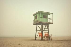 construit structure sur une plage paysage génératif ai photo