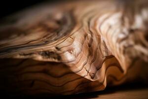 fermer de une lisse en bois texture génératif ai photo