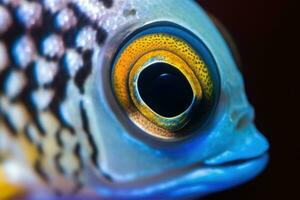 fermer de un océan poisson génératif ai photo