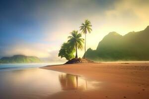 scénique tropical plage génératif ai photo