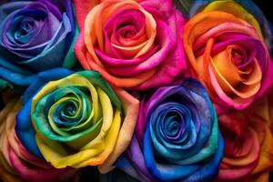 vibrant multicolore des roses texture Contexte génératif ai photo