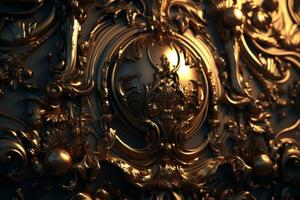 3d rendre complexe baroque unique texture Contexte génératif ai photo
