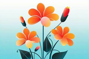 coloré vibrant main tiré radiant unique fleurs graphique illustration art génératif ai photo