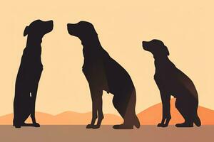 chien silhouette graphique illustration Contexte génératif ai photo