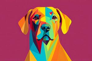 Labrador chien vibrant lisse graphique Contexte génératif ai photo