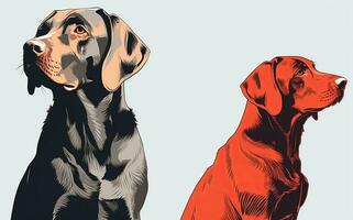 Labrador chien vibrant lisse graphique Contexte génératif ai photo