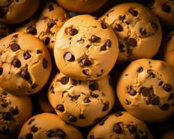 une pile de Chocolat puce biscuits génératif ai photo