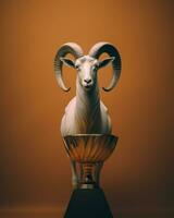 une RAM est permanent sur Haut de une trophée génératif ai photo