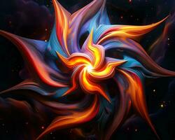 un abstrait La peinture de une étoile avec coloré tourbillonne génératif ai photo